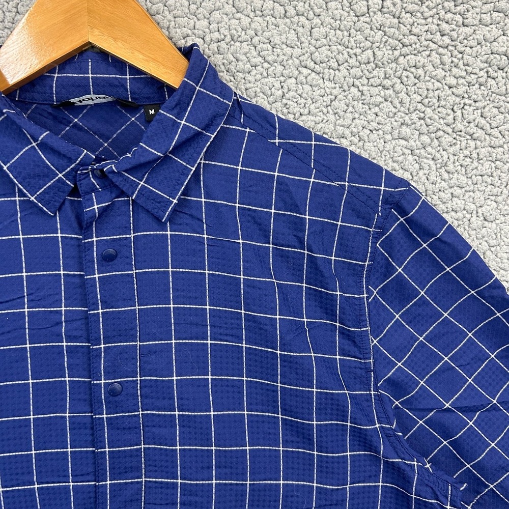 Rohan Casual Button-Down Shirt Men's Blue M Grid Short Sleeve - Picture 2 of 6